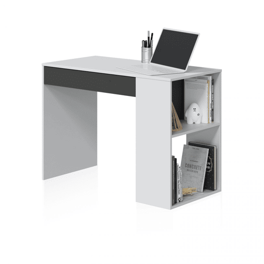 Mesa de escrita Adam Artik Branco (Branco mate) - Cinzento antracite 101 x 73 x 50 cm