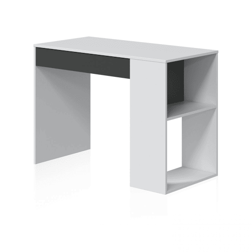 Mesa de escrita Adam Artik Branco (Branco mate) - Cinzento antracite 101 x 73 x 50 cm