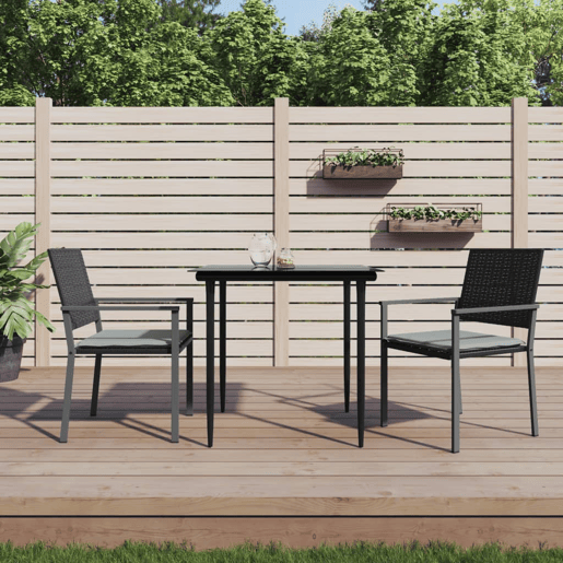 vidaXL Cadeiras jardim c almofadões 2 pcs 54x62,5x89 cm vime PE preto vidaXL Cadeiras jardim c almofadões 2 pcs 54x62,5x89 cm vime PE preto