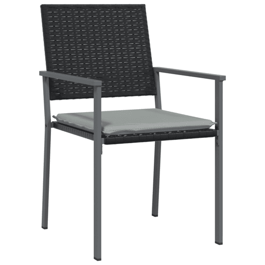 vidaXL Cadeiras jardim c almofadões 2 pcs 54x62,5x89 cm vime PE preto vidaXL Cadeiras jardim c almofadões 2 pcs 54x62,5x89 cm vime PE preto