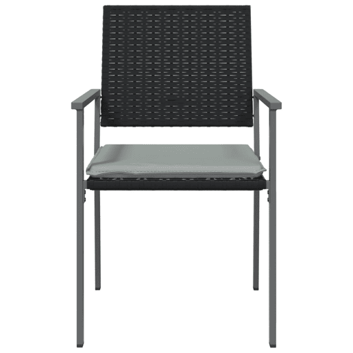 vidaXL Cadeiras jardim c almofadões 2 pcs 54x62,5x89 cm vime PE preto vidaXL Cadeiras jardim c almofadões 2 pcs 54x62,5x89 cm vime PE preto