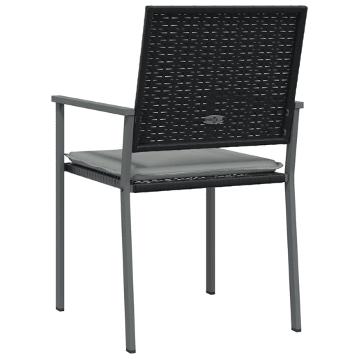vidaXL Cadeiras jardim c almofadões 2 pcs 54x62,5x89 cm vime PE preto vidaXL Cadeiras jardim c almofadões 2 pcs 54x62,5x89 cm vime PE preto