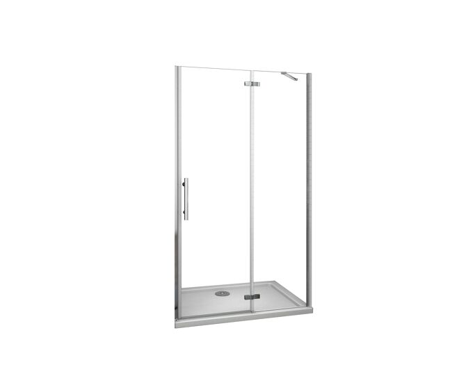 Aica mampara de ducha frontal abatible perfil cromado vidrio antical 6mm (777-807)x1900mm