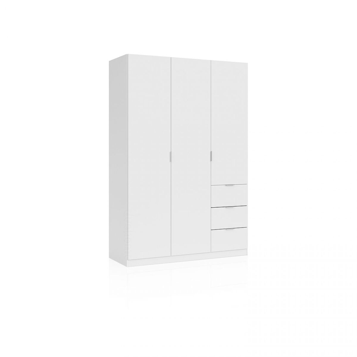 Armario de 3 puertas y 3 cajones en blanco 135x200 cm magan blanco 135 x 200 x 52 cm