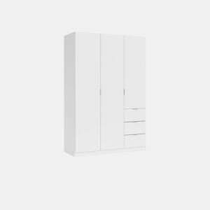 Roupeiro Macan 3 portas e 3 gavetas Branco 135 x 200 x 52 cm