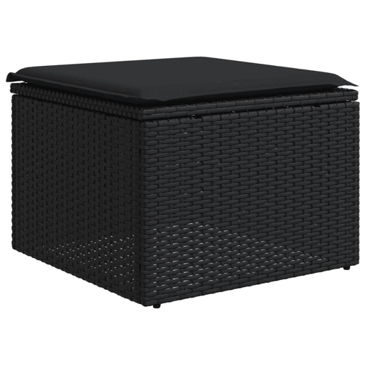 vidaXL 11 pcs conjunto sofás de jardim c almofadões vime PE preto