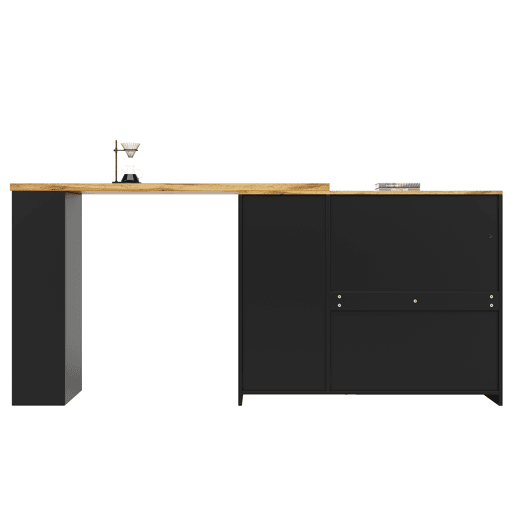 Buffet?Móvel de bar deslizante em MDF - Com LED e várias gamas - Preto