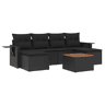 vidaXL 7 pcs conjunto de sofás p jardim c almofadões vime PE preto
