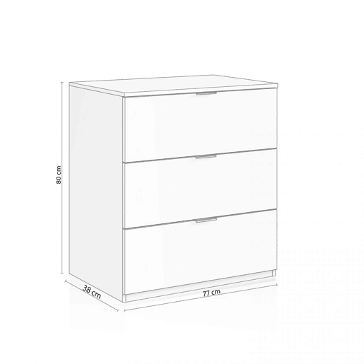 Cómoda Andra Branco 77 x 80 x 38 cm