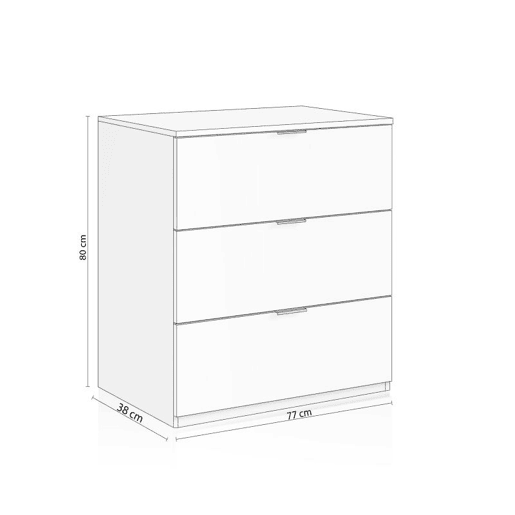 Cómoda Andra Branco 77 x 80 x 38 cm