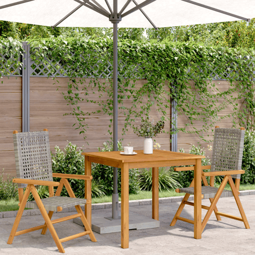 vidaXL Cadeiras de jardim 2 pcs madeira acácia maciça e vime PE cinza vidaXL Cadeiras de jardim 2 pcs madeira acácia maciça e vime PE cinza