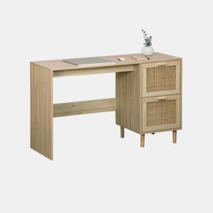 Mesa de estudo fabricada Pino - Rattan 120 x 75 x 48 cm