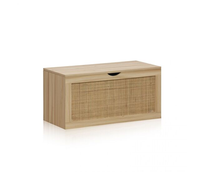 Baúl de almacenaje en pino y ratán 40x80 cm made pino - rattan 80 x 40 x 40 cm