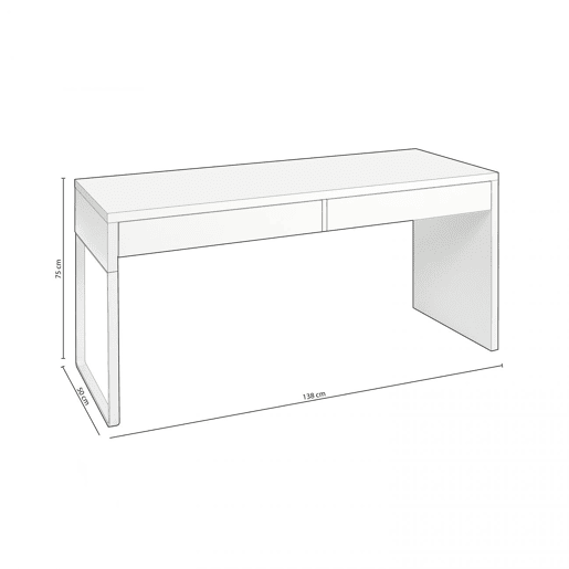 Mesa de escrita Roxy Artik White (Branco mate) 138 x 75 x 50 cm