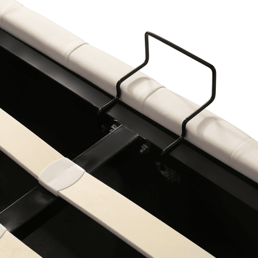 Cama contentora 140x200 cm em pele sintética - com cabeceira regulável - Branco