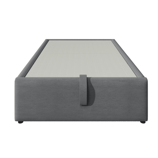 Cama estofada confortável 90×200 cm - tecido de linho - com tomadas de carregamento e almofada de ripas - Cinzento Cama estofada confortável 90×200 cm - tecido de linho - com tomadas de carregamento e almofada de ripas - Cinzento