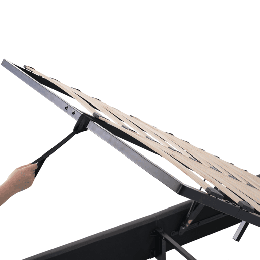 Cama contentor 160x200cm - com LED e portas de carga - tecido de linho - Cinzento Cama contentor 160x200cm - com LED e portas de carga - tecido de linho - Cinzento