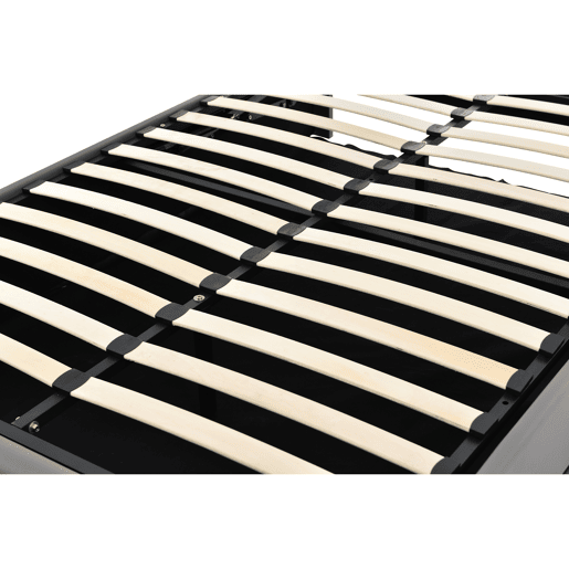 Cama contentora estofada 140x200 cm com iluminação LED - em imitação de pele - Cinzento