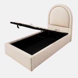 Berço estofado semelhante a um modelo - 90x200 cm - Com arrumação - Bege