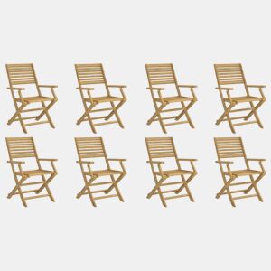 vidaXL Cadeiras jardim dobráveis 8 pcs 54,5x61,5x86,5 cm acácia maciça