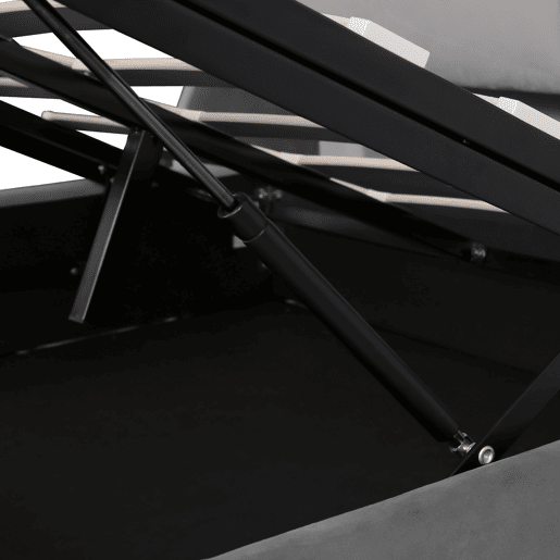 Cama de arrumação estofada em veludo 140x190cm - cama de arrumação com estrado de ripas - Cinzento