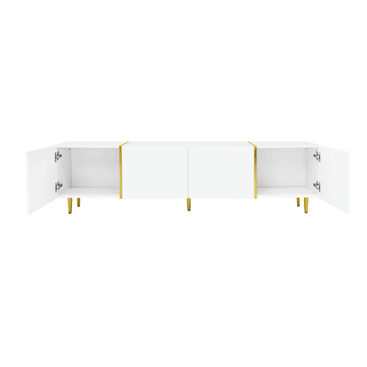 Mesa de TV L 170 cm - com 4 portas - MDF - Branco