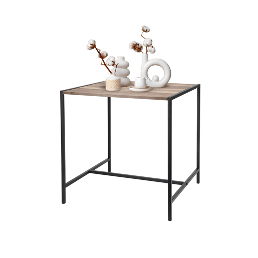 Well Home Mesa lateral de ferro e MDF 49x49,5x49,5cm
