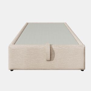 Cómoda estofada 90×200 cm - tecido de linho - com tomadas de carregamento e almofada de ripas - Bege