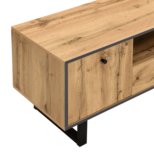 Armário TV com LED 190 cm - 6 ecrãs e 1 gaveta - Natural