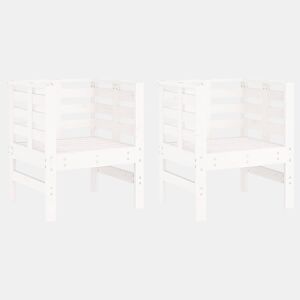 vidaXL Cadeiras de jardim 2 pcs 61,5x53x71 cm pinho maciço branco