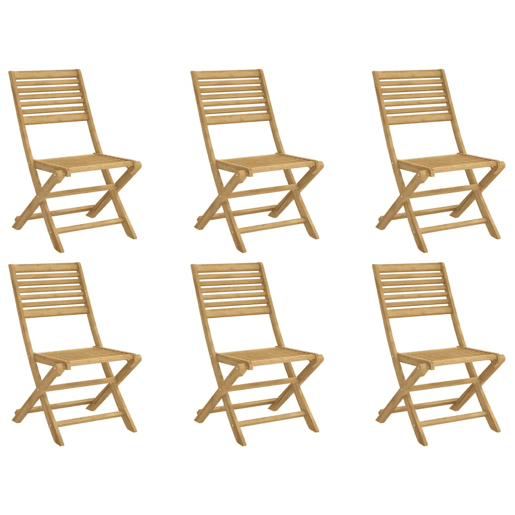vidaXL Cadeiras de jardim dobráveis 6 pcs 48,5x61,5x87cm acácia maciça