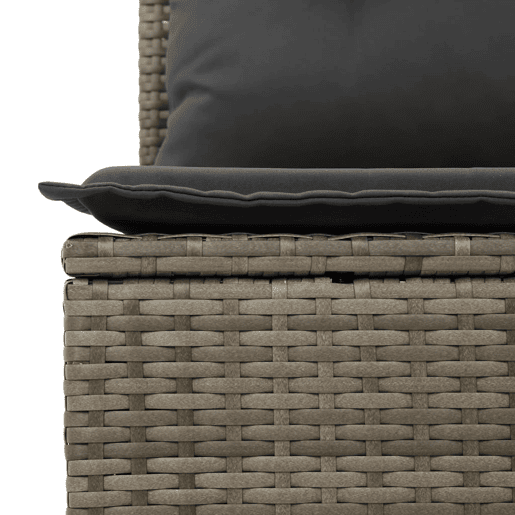 vidaXL 3 pcs conjunto sofás de jardim c almofadões vime PE cinzento vidaXL 3 pcs conjunto sofás de jardim c almofadões vime PE cinzento