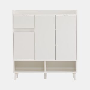 Sapateira - 7 compartimentos e 1 gaveta - com prateleiras reguláveis - Branco