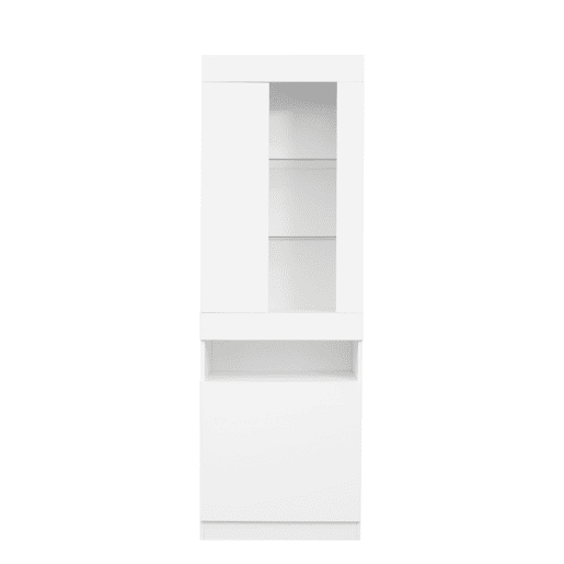 Armário expositor com porta e LED - Altura 180cm - Branco