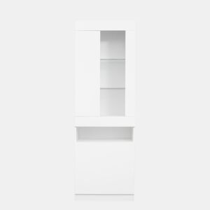 Armário expositor com porta e LED - Altura 180cm - Branco