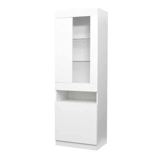 Armário expositor com porta e LED - Altura 180cm - Branco