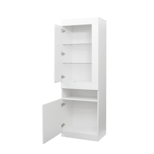 Armário expositor com porta e LED - Altura 180cm - Branco