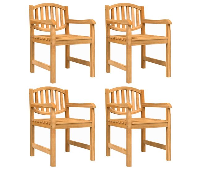 Vidaxl sillas de jardín 4 uds madera maciza de teca 58x59x88 cm
