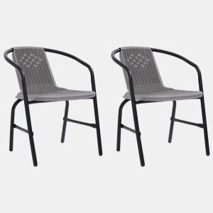 vidaXL Cadeiras de jardim 2 pcs vime plástico e aço 110 kg