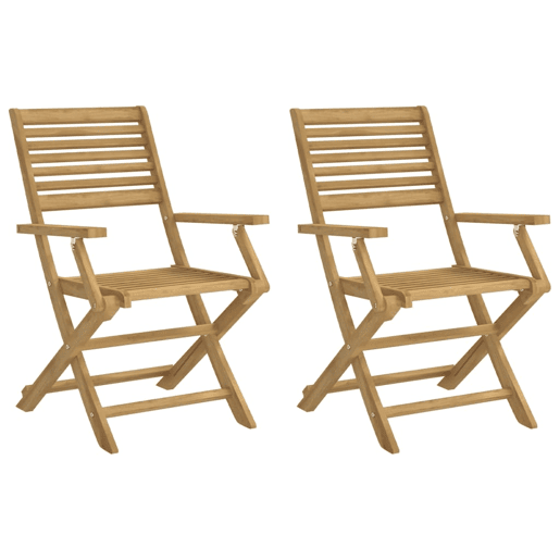 vidaXL Cadeiras jardim dobráveis 2 pcs 54,5x61,5x86,5 cm acácia maciça