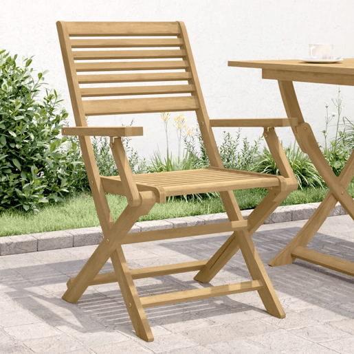 vidaXL Cadeiras jardim dobráveis 2 pcs 54,5x61,5x86,5 cm acácia maciça