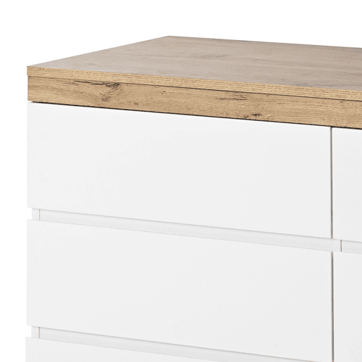 Cómoda moderna com 6 gavetas - aglomerado de partículas - Branco