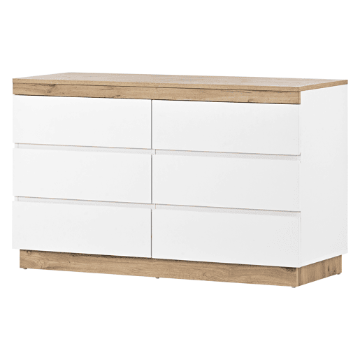 Cómoda moderna com 6 gavetas - aglomerado de partículas - Branco