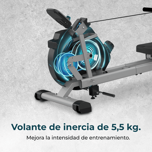 Cecotec Máquina de remo dobrável com sistema de resistência magnética e níveis de intensidade. Volante de inércia de 5,5 kg. Tem ecrã LCD, apoios para os pés com cintas ajustáveis e rodas de transporte Cecotec Máquina de remo dobrável com sistema de resistência magnética e níveis de intensidade. Volante de inércia de 5,5 kg. Tem ecrã LCD, apoios para os pés com cintas ajustáveis e rodas de transporte