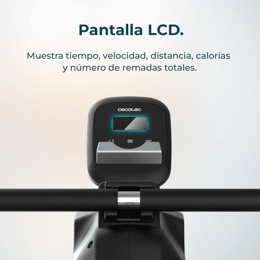 Cecotec Máquina de remo dobrável com sistema de resistência magnética e níveis de intensidade. Volante de inércia de 5,5 kg. Tem ecrã LCD, apoios para os pés com cintas ajustáveis e rodas de transporte Cecotec Máquina de remo dobrável com sistema de resistência magnética e níveis de intensidade. Volante de inércia de 5,5 kg. Tem ecrã LCD, apoios para os pés com cintas ajustáveis e rodas de transporte