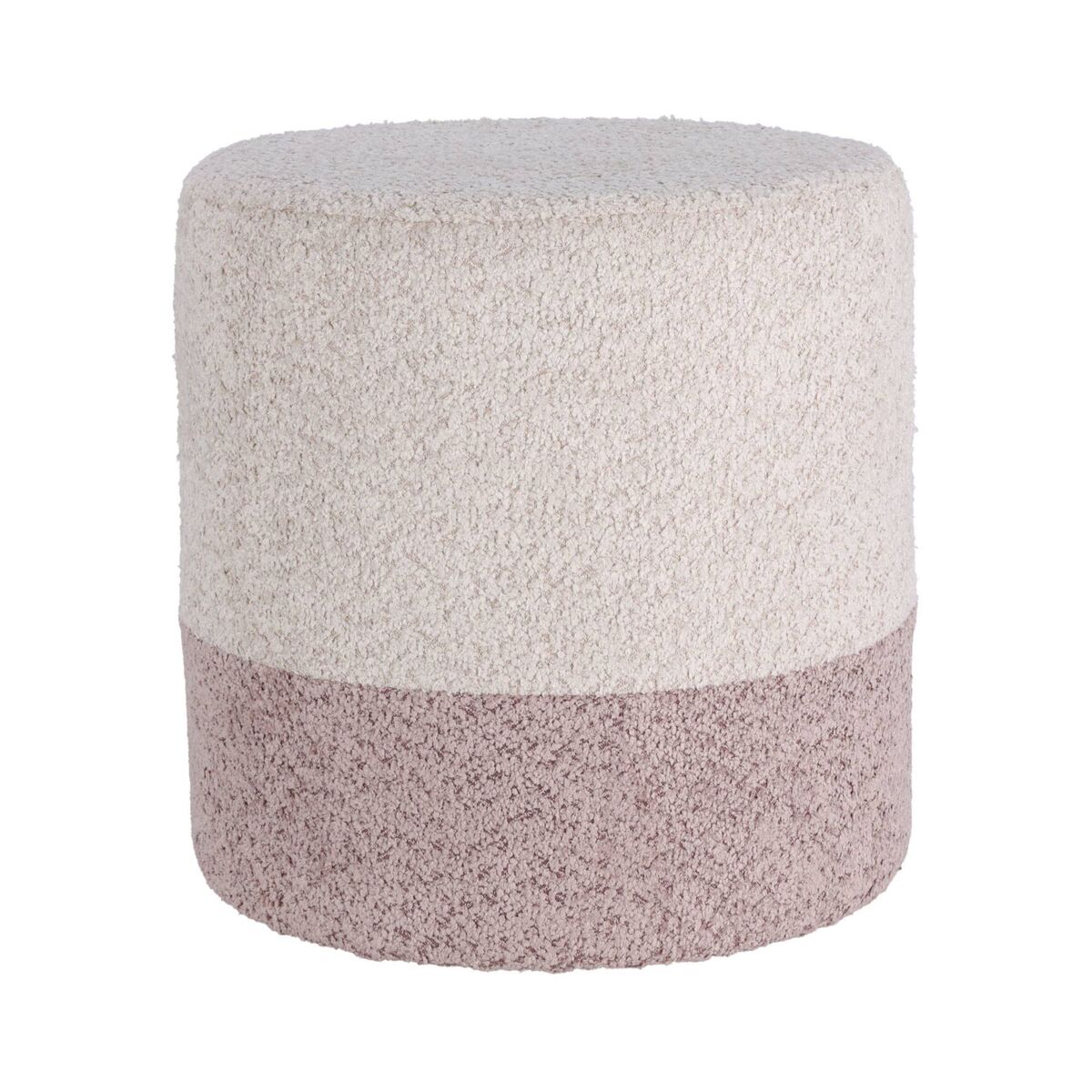 Well home taburete 'boucle' ø35cm beige con rosa claro