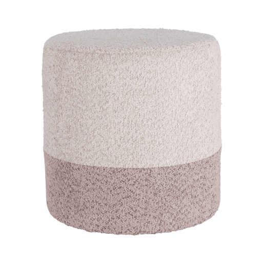 Banco Well Home 'Boucle' Ø35cm bege com rosa claro