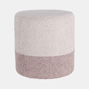 Banco Well Home 'Boucle' Ø35cm bege com rosa claro