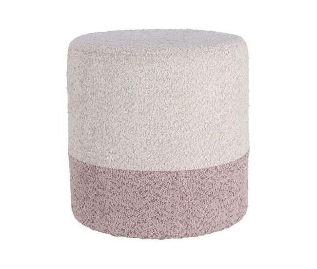 Well home taburete 'boucle' ø35cm beige con rosa claro
