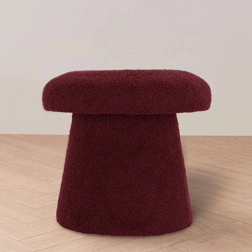 Well Home Banqueta cogumelo 'Teddy' bordô Ø43x38cm